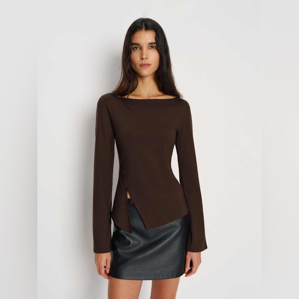 Reformation Nicola Knit Top in Mole Size XS